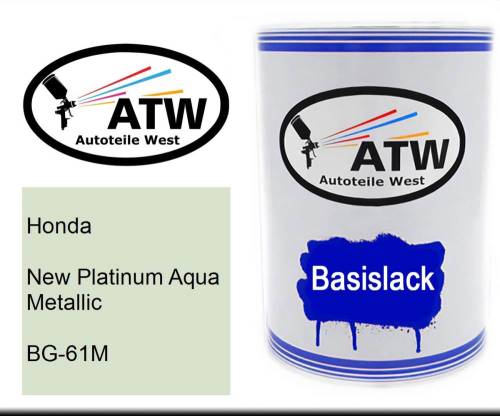 Honda, New Platinum Aqua Metallic, BG-61M: 500ml Lackdose, von ATW Autoteile West.